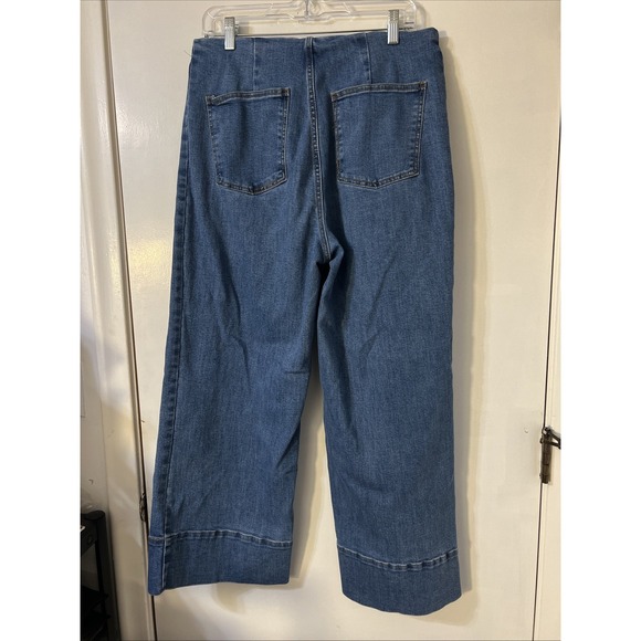 Oat New York Jeans Womens 12/31 Wide Leg Crop Y2K High Rise Pants Skater - Picture 2 of 8